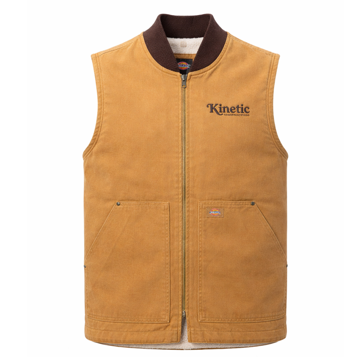 Kinetic x Dickies Embroidered Fleece Vest (Brown)