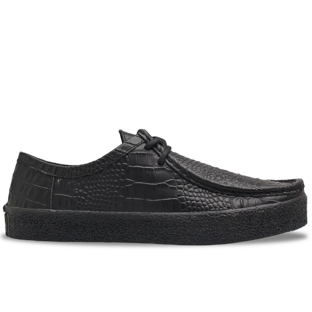black shoe crocodile print