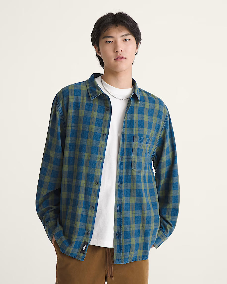 Vans Lawson Long Sleeve Shirt (Indigo/ Green)