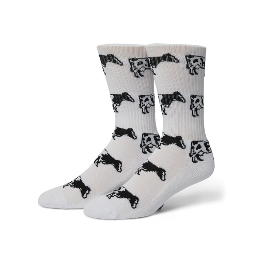 Huf Moo Crew Sock (White)