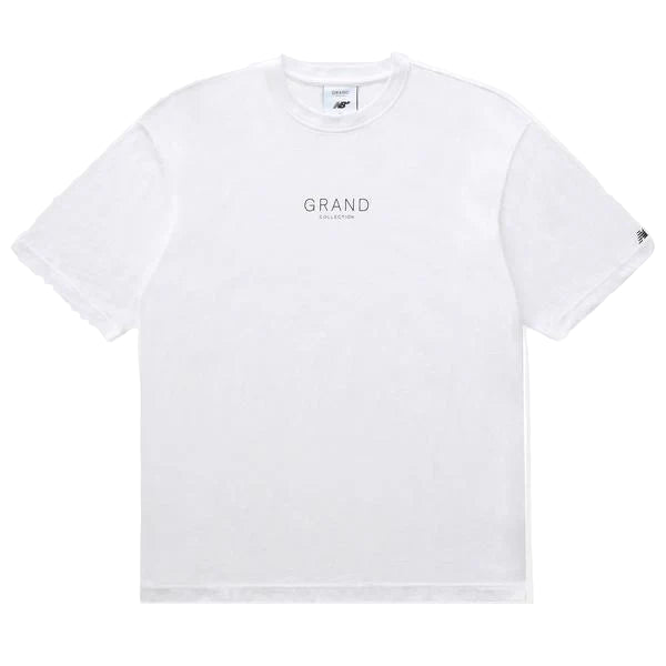 White t-shirt with 'GRAND' branding on a white background