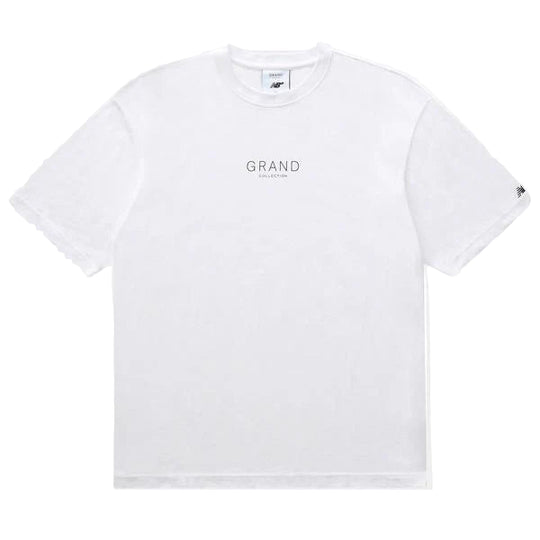 White t-shirt with 'GRAND' branding on a white background