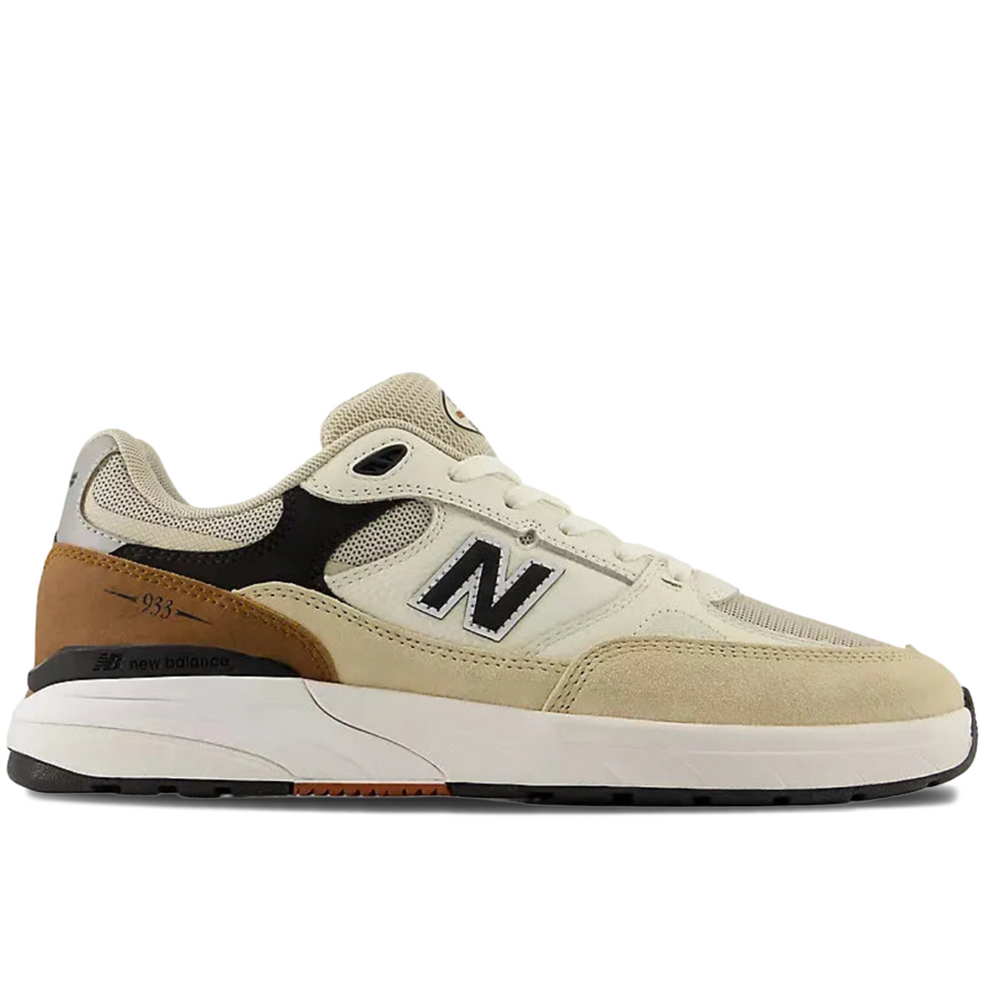 brown and white shoe