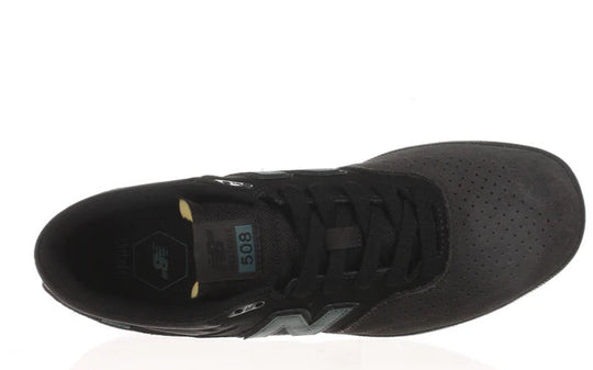 Black athletic shoe on a white background