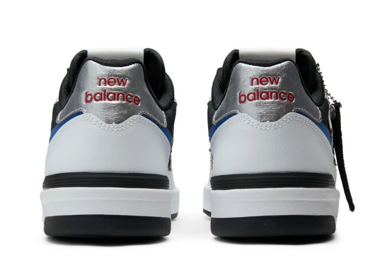 New Balance sneakers shown from the back on a white background