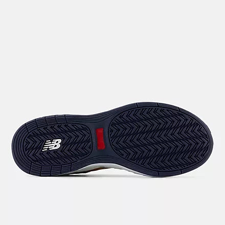 Navy blue athletic shoe sole with New Balance logo on a white background