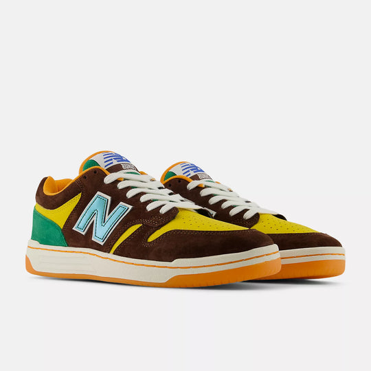 Colorful sneakers with a New Balance logo o