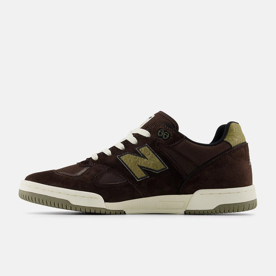 Brown tom knox 600 sneaker with white sole 