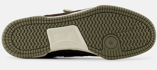 Close-up of a brown shoe sole with multi tread