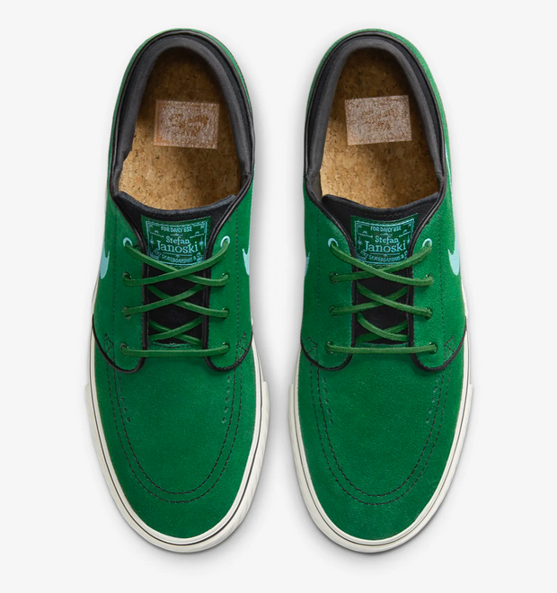 leather laces green