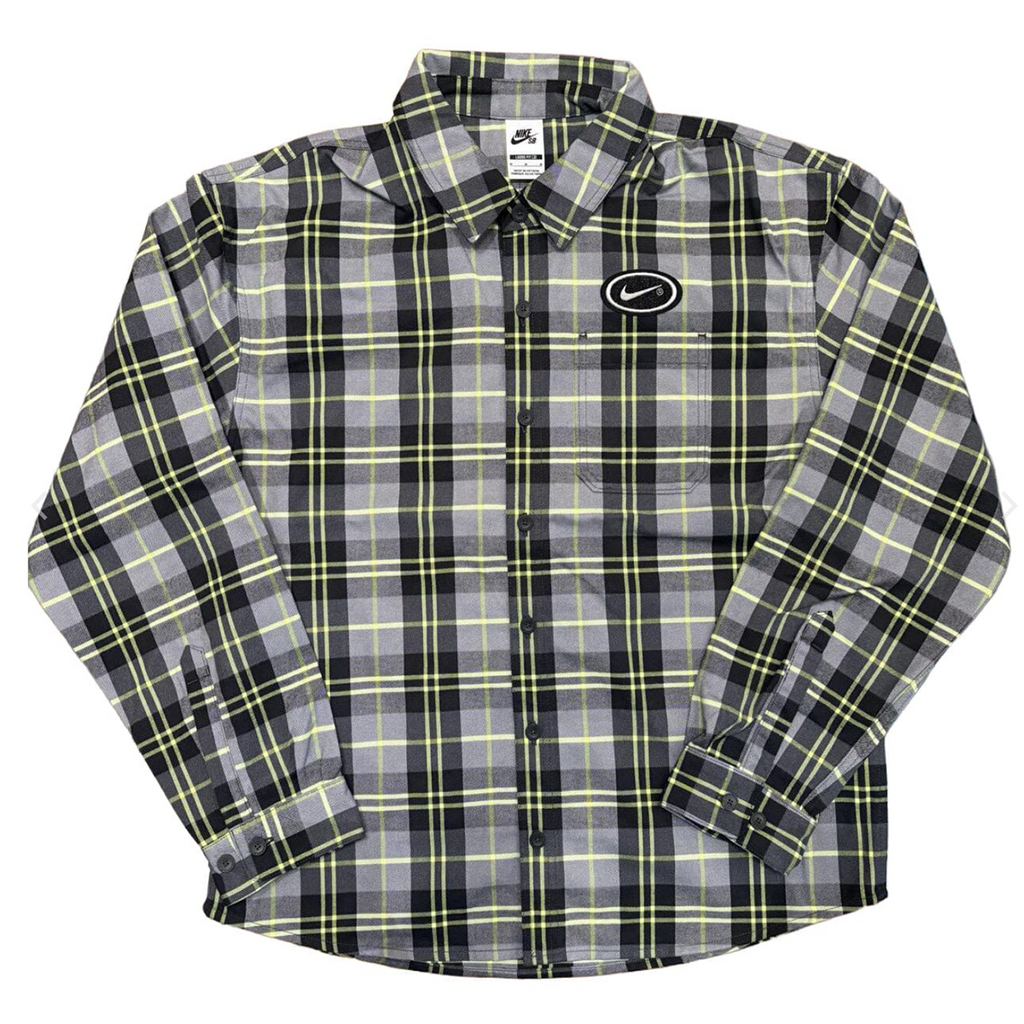 Nike SB Eric Koston Flannel Long-Sleeve Button-Up (Dark Grey