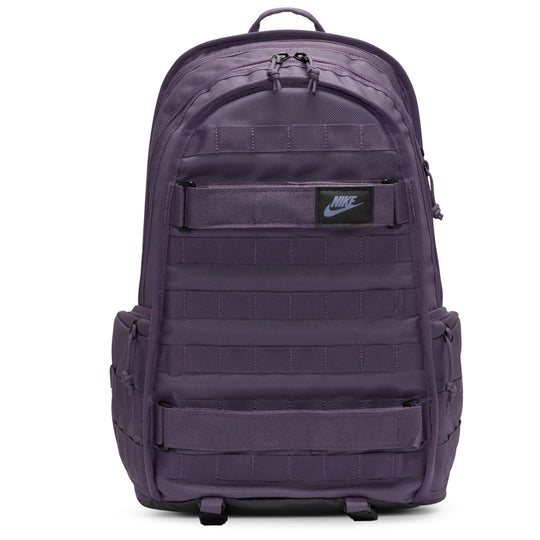 Purple Nike backpack on a white background