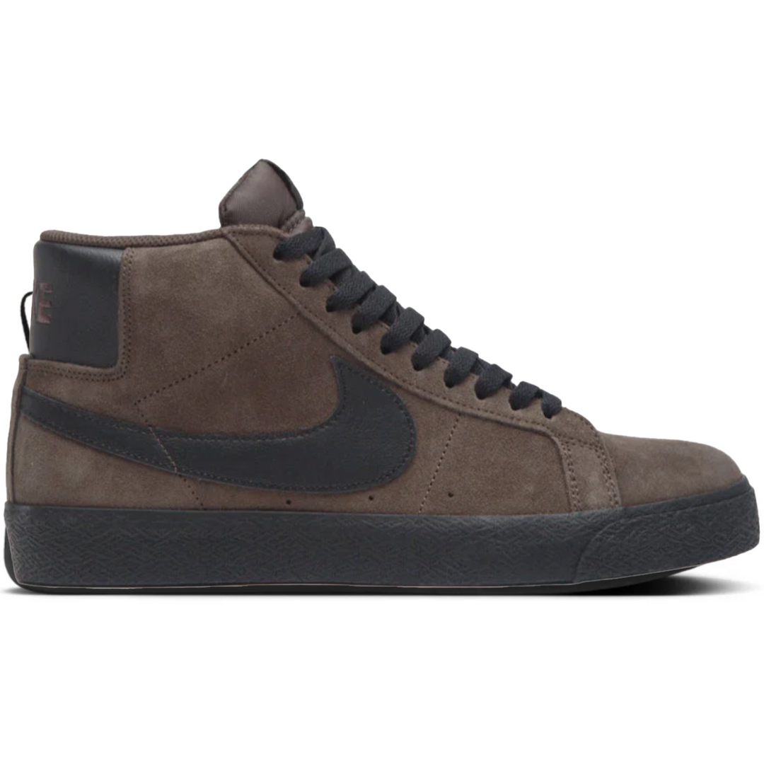 brown shoe with nike swoosh