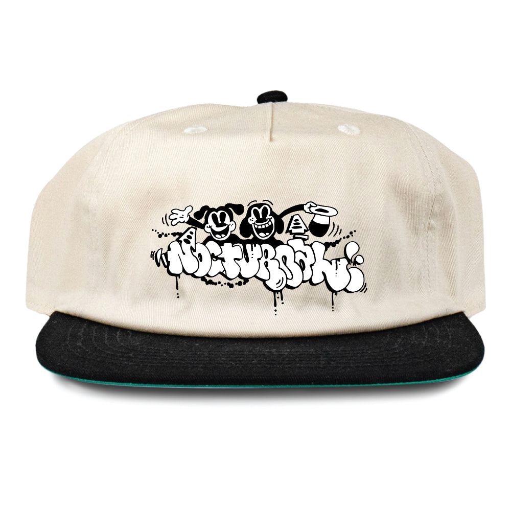 Nocturnal 'Air Bud' Snapback Hat (Cream/Black)