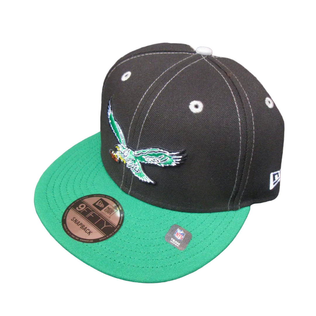 Nocturnal New Era Philadelphia Eagles 9FIFTY Snapback Hat (Black/Kelly Green)