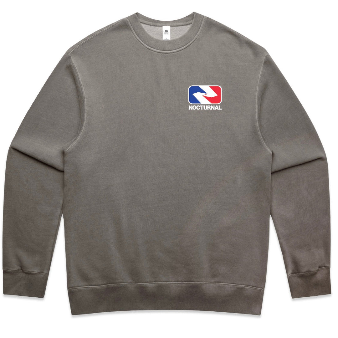 Gray sweatshirt with a Noc Septa logo on the chest