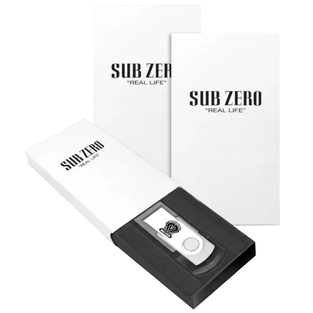 USB drive with 'Sub Zero' branding on a white background