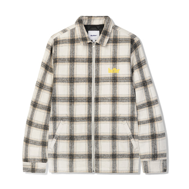 Butter Goods Plaid Flannel Insulated Overshirt (White)