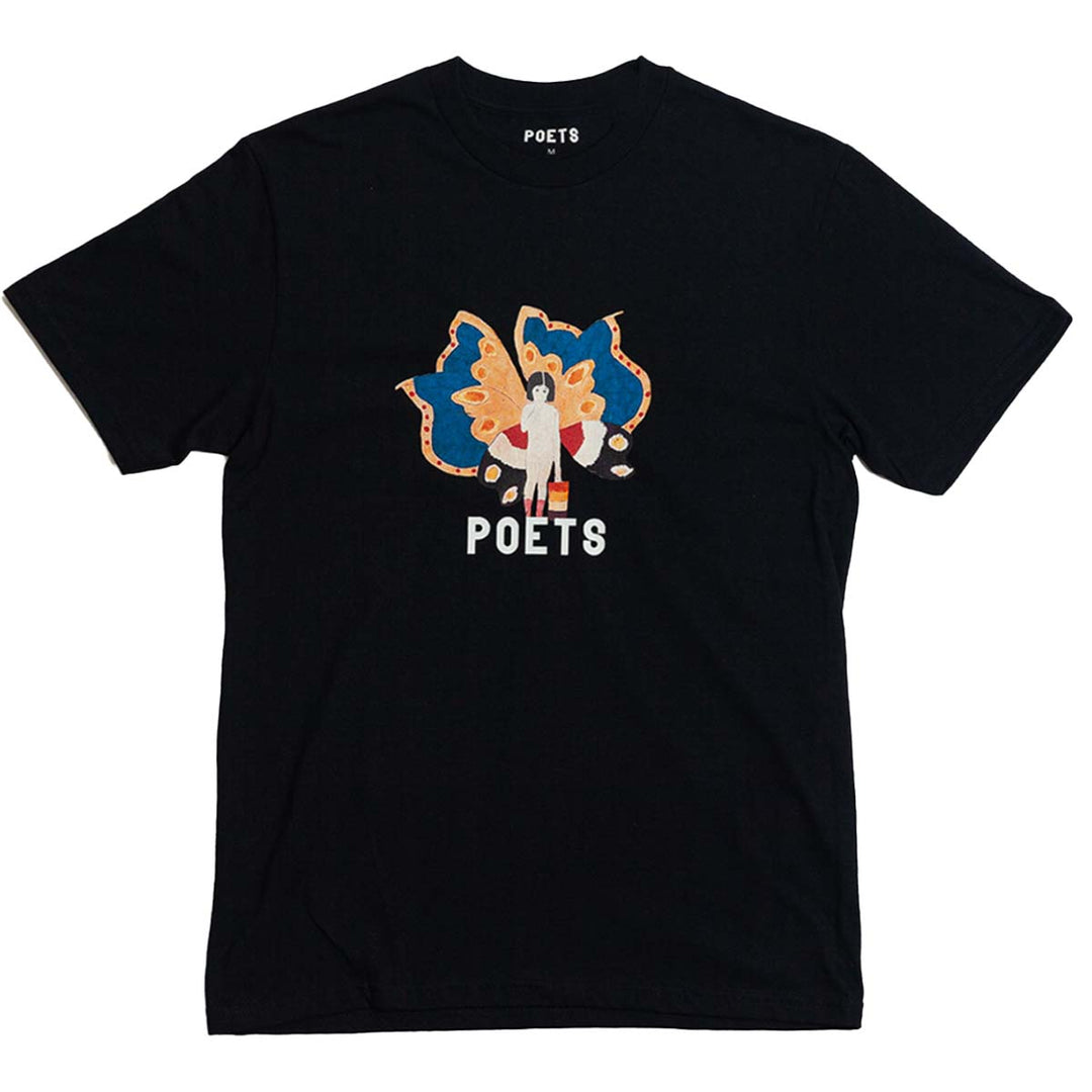 Poets Butterfly Girl DTG Tee (Black)