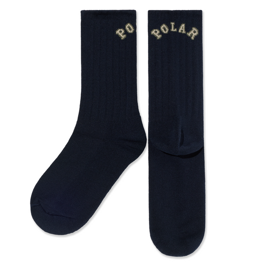 Polar Skate Co. Rib Socks College (Dark Navy)