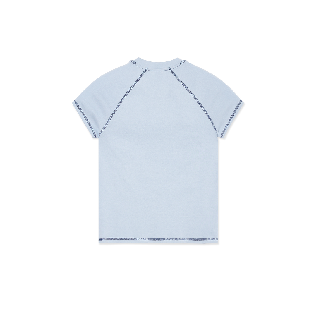 Polar Skate Co. Script Logo Baby Tee (Light Blue/ Dark Blue)