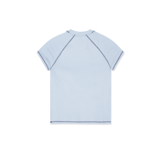 Polar Skate Co. Script Logo Baby Tee (Light Blue/ Dark Blue)