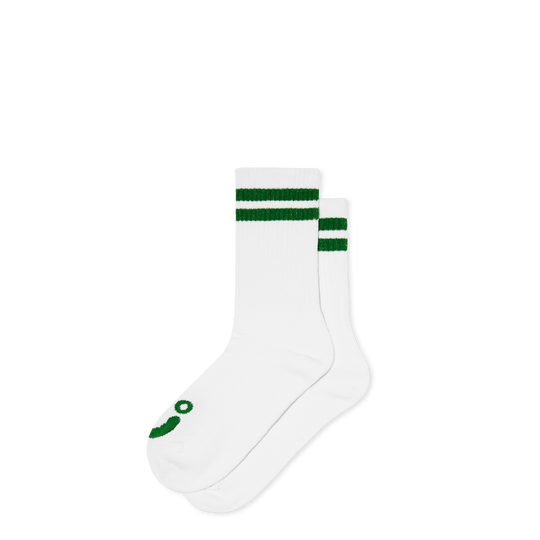 Polar Happy Sad Rib Socks (White/Green)