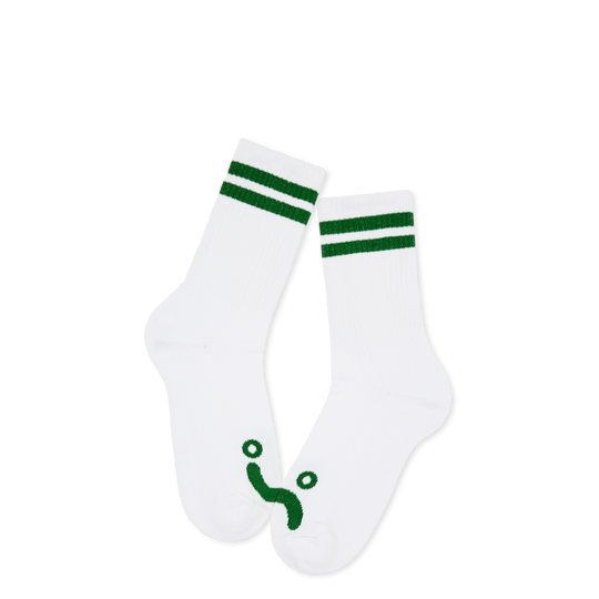 Polar Happy Sad Rib Socks (White/Green)