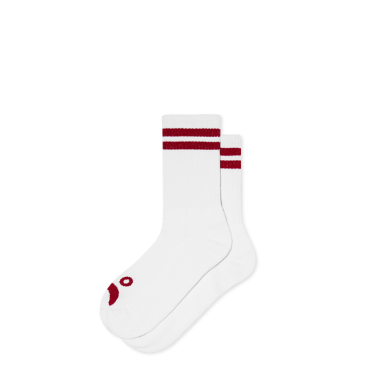 Polar Happy Sad Rib Socks (White/Red)