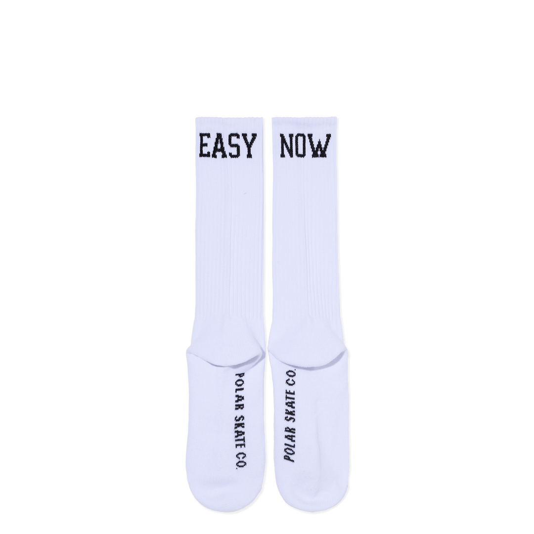 Polar Easy Now Long Rib Socks (White)