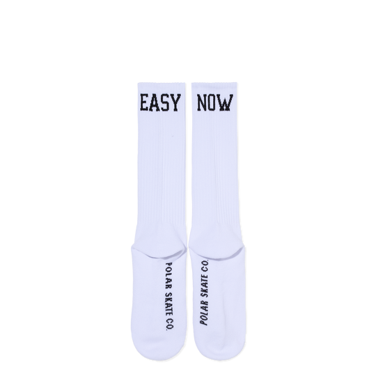 Polar Easy Now Long Rib Socks (White)