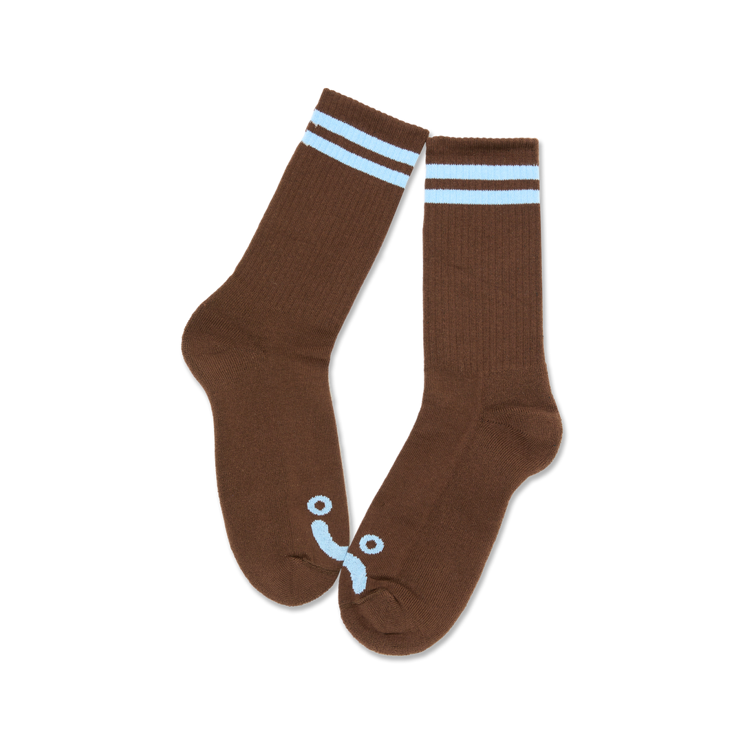 Polar Rib Socks Happy Sad (Brown/Blue)