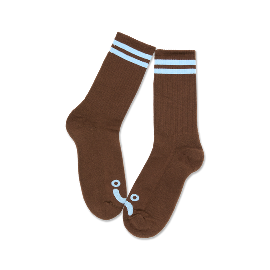 Polar Rib Socks Happy Sad (Brown/Blue)