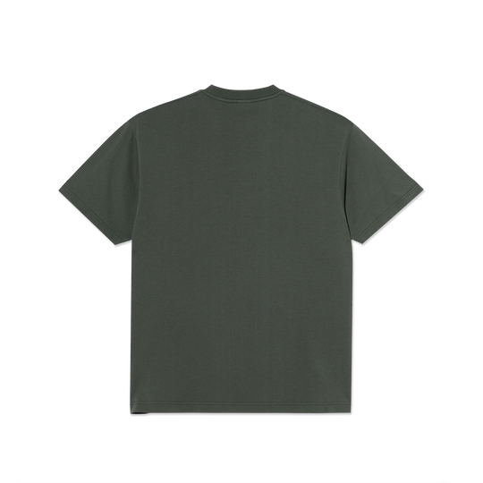 back of aPlain dark green t-shirt 
