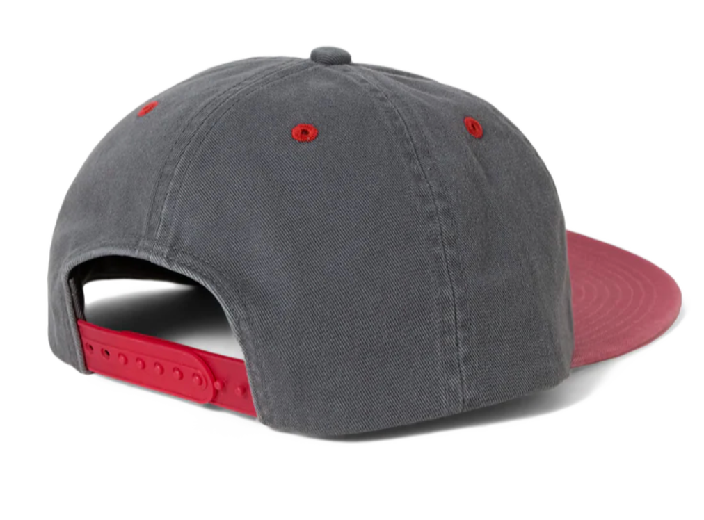 Gray and red baseball cap on a white background