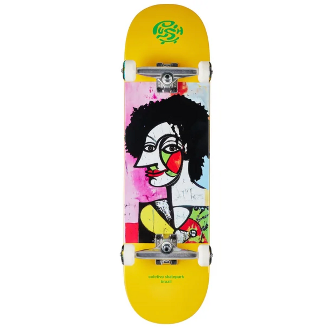 Skateboard with colorful brazil abstract design 