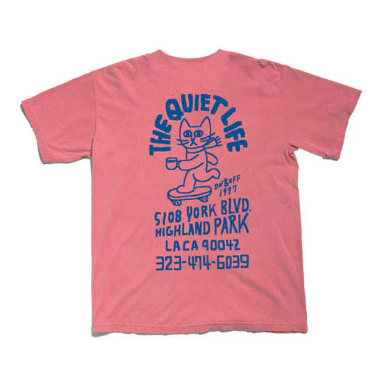 The Quiet Life Skating Cat Tee (Coral)