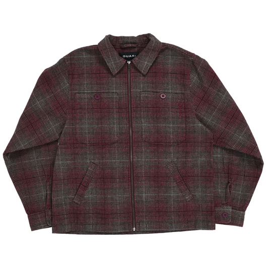 Quasi Grain Full Zip Shirt Jacket (Oxblood)