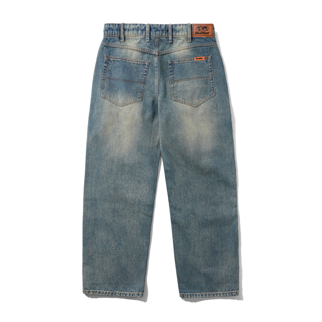 Butter Goods Relaxed Denim Jeans (Distressed Mid Blue)
