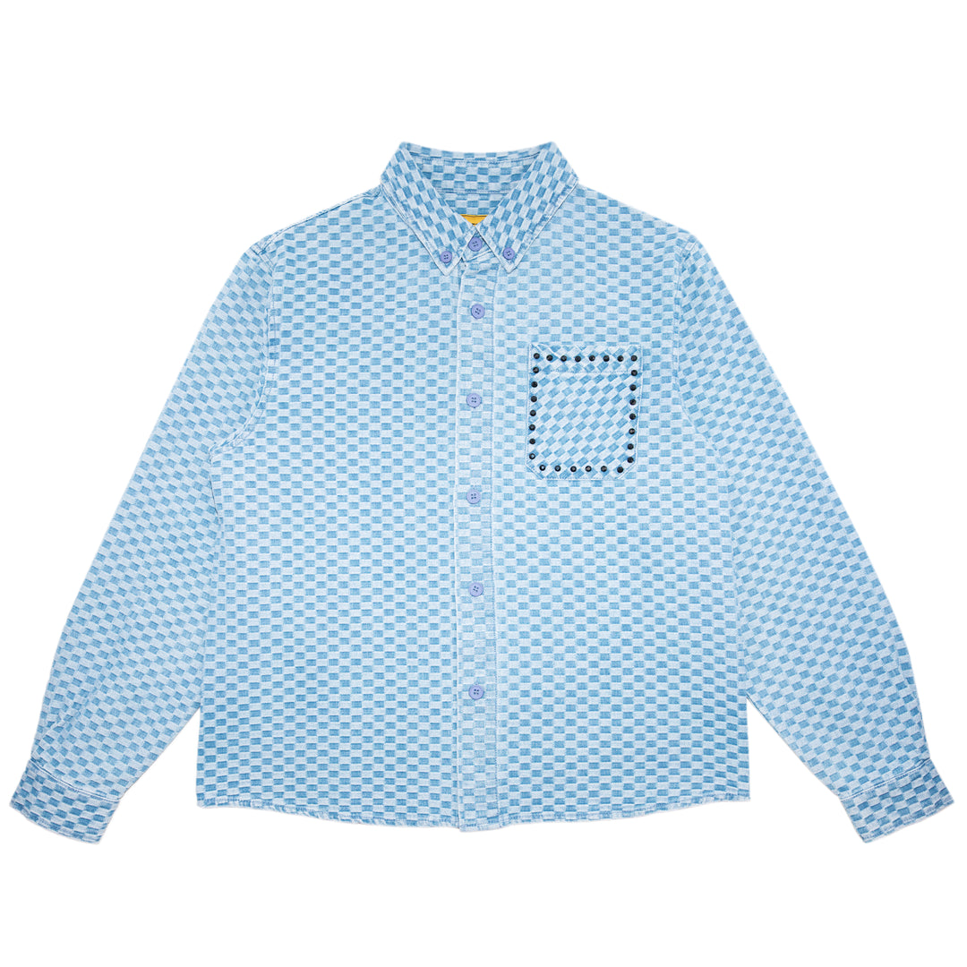 Carpet Company Rhinestone Button Up (Denim)