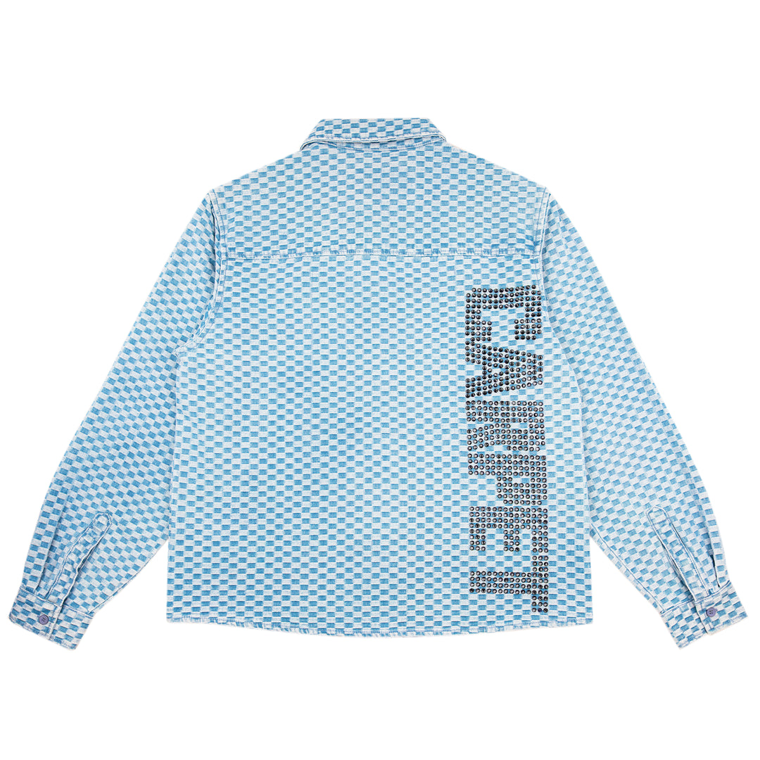 Carpet Company Rhinestone Button Up (Denim)
