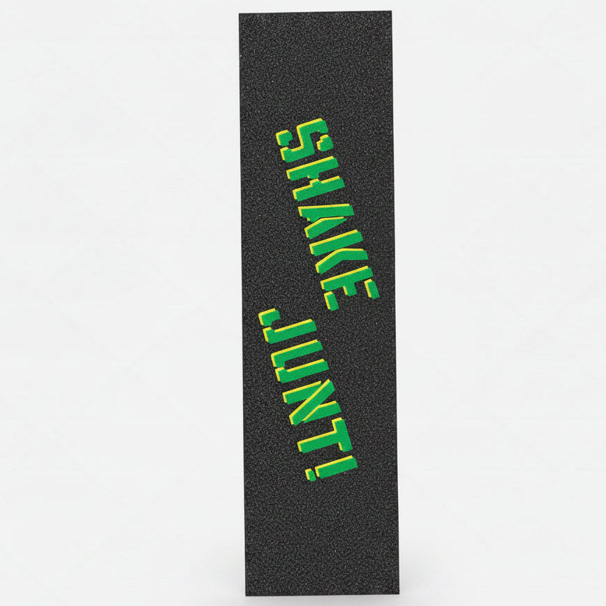Grip tape with 'Shake Junt!' text on a black background