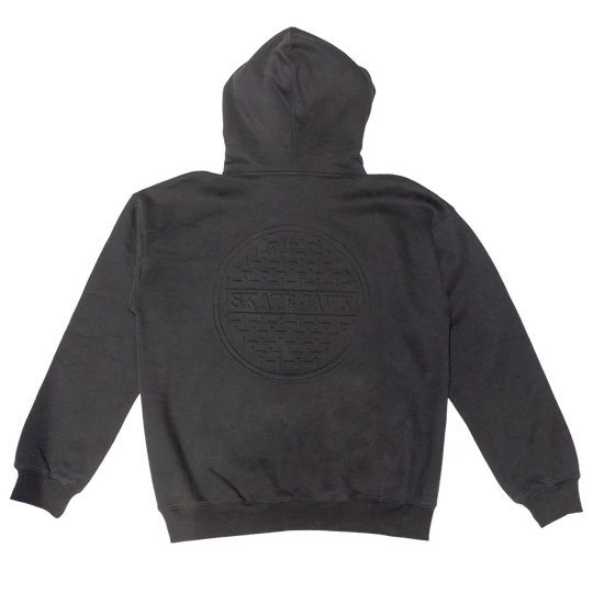 Skate Jawn Embossed Sewer Cap Hoodie (Black)