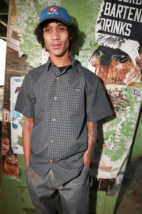 Theories Avignon Flannel Button Up (Azure Blue)