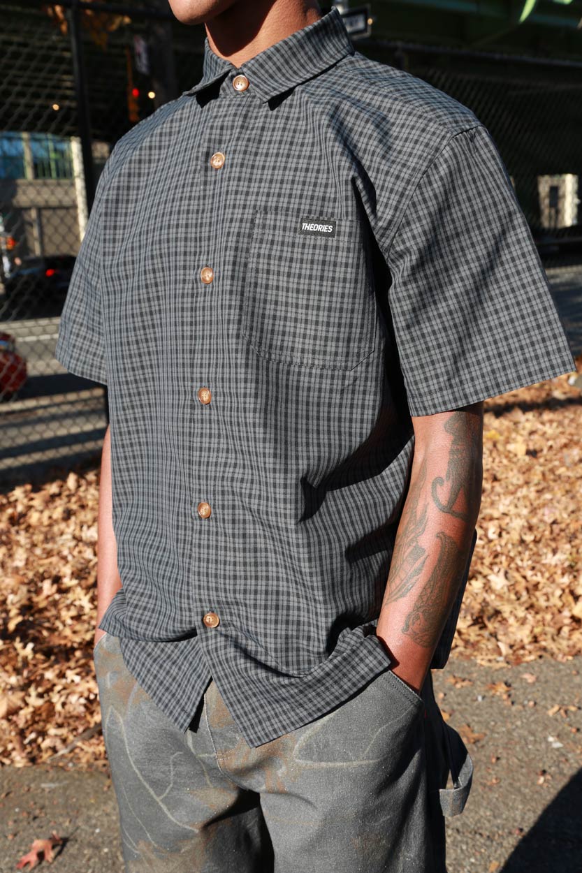 Theories Avignon Flannel Button Up (Azure Blue)