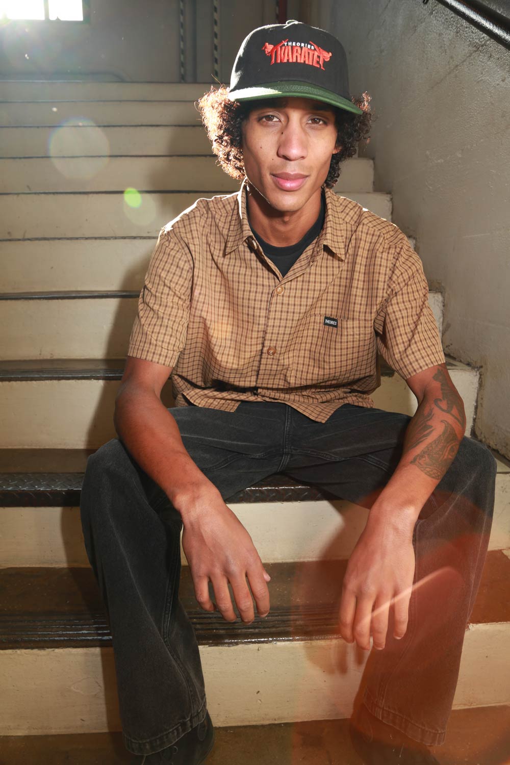 Theories Avignon Flannel Button-Up (Caramel)