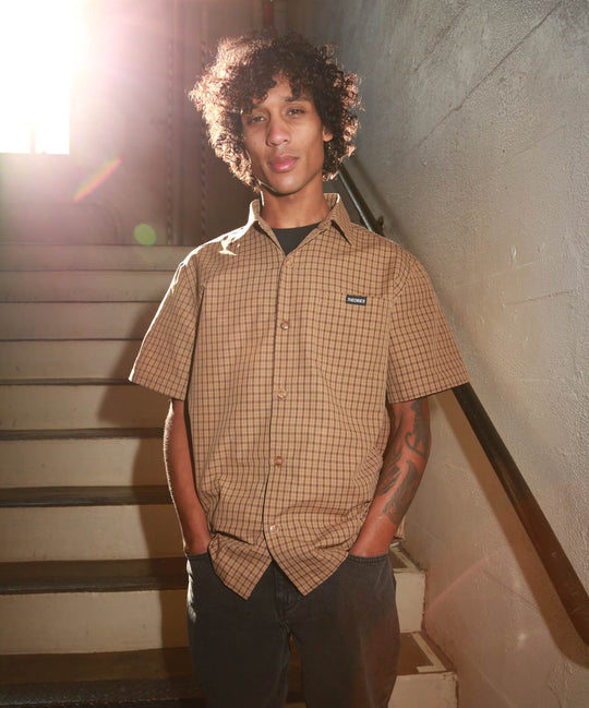 Theories Avignon Flannel Button-Up (Caramel)