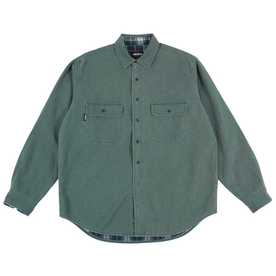 Theories Union Flannel Lined Button-Up Shirt (Sea Green)