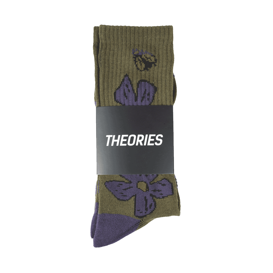 Theories Pollinate Sock (Green/Purple)