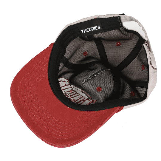 Theories PUNCHOUT Mid-Depth Crown Snapback Hat (Cream/Red)